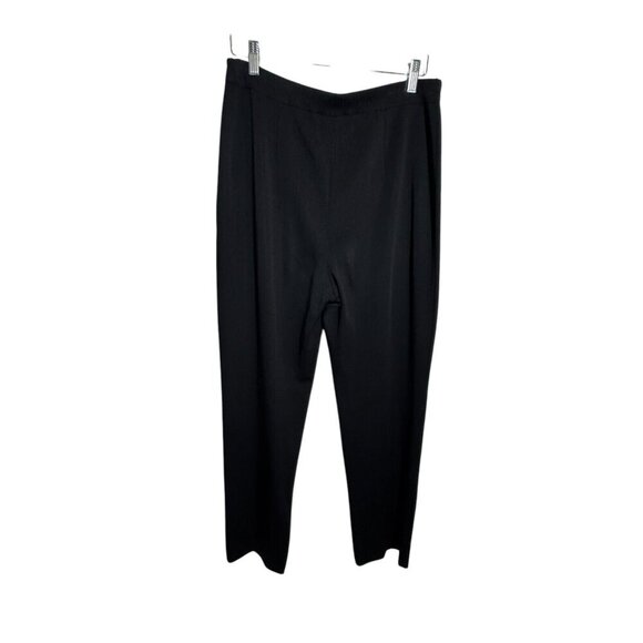 Exclusively Misook Pull On Wide Straight Leg Acrylic Knit Pants Black Large - Picture 1 of 10
